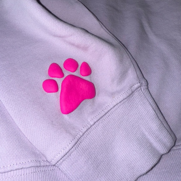 WILDFOX Dog Loves Me Sweatshirt Puffy Print Lavender Purple Pink  XL - Picture 2 of 5